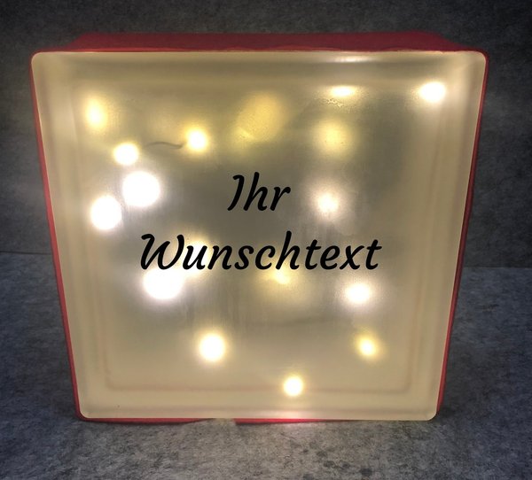 "Wunschtext" Glasbaustein